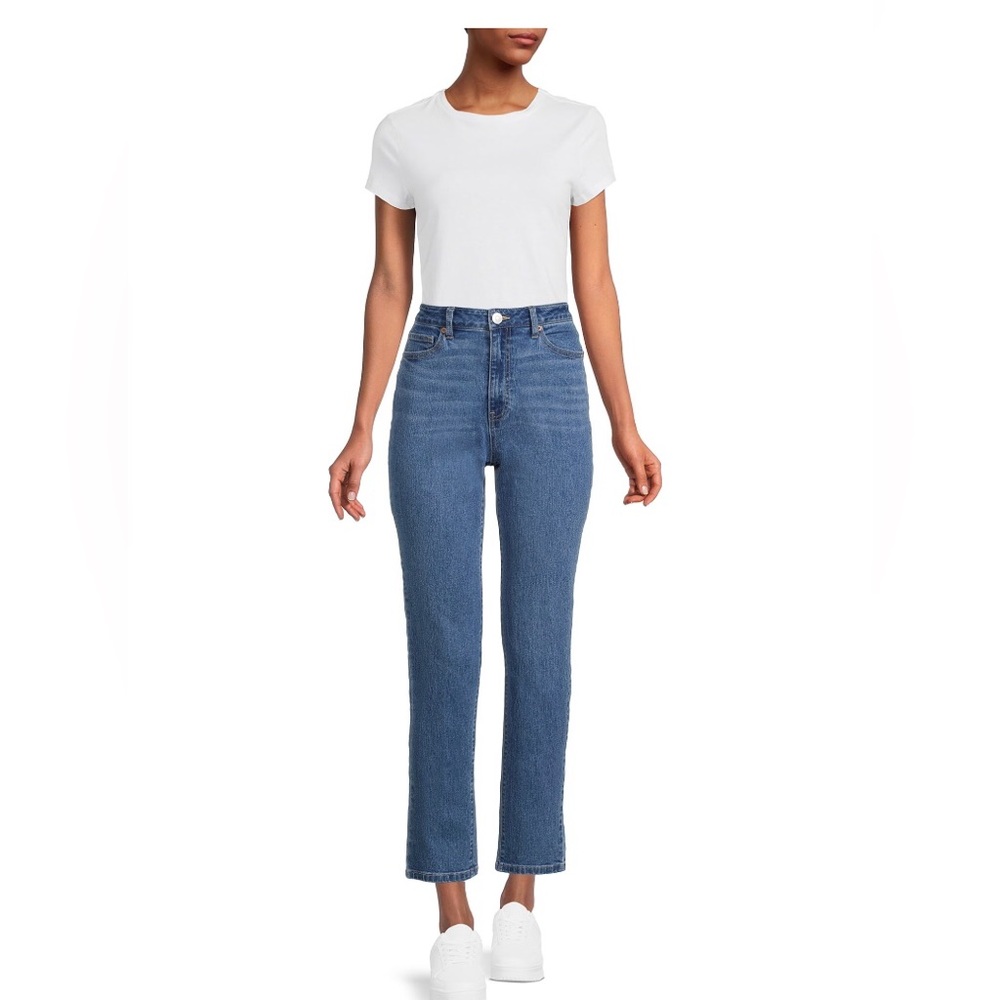 NO BOUNDARIES Womens High Rise Mom Jeans Size 9 Juniors Short Style Med Wash New